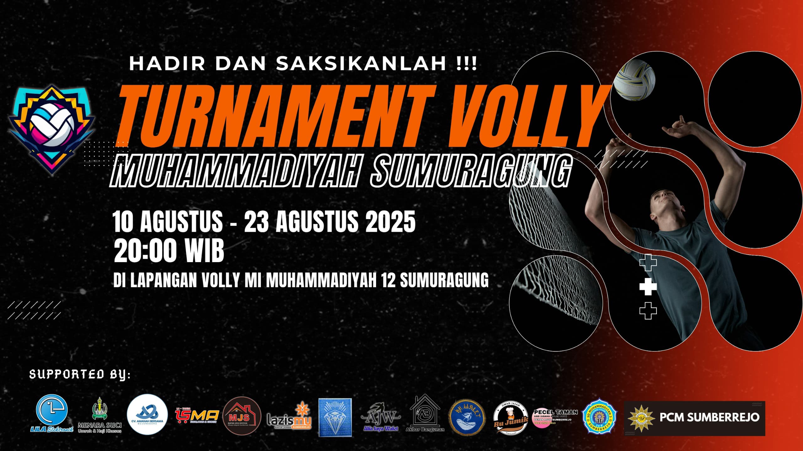 Semangat Fastabiqul Khairat, PRM Sumuragung Gelar Ajang Kompetisi Voli se-Kabupaten Bojonegoro